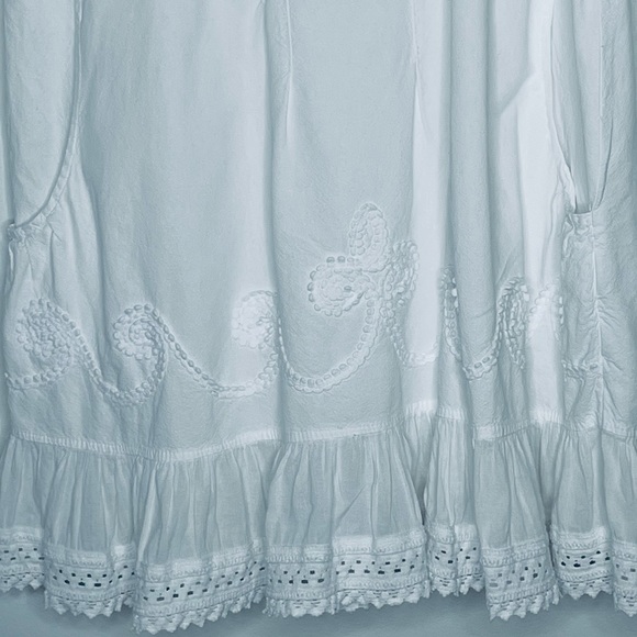 Toque de algodon White embroidered lace sleeveless dress Made in Peru Size 24 - Picture 7 of 15